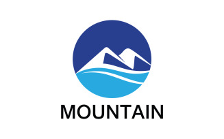 Mountain and sun landscape logo v2