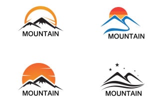 Mountain and sun landscape logo v3