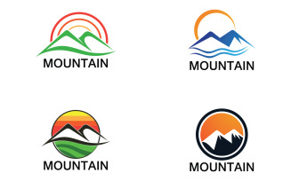 Mountain and sun landscape logo v5
