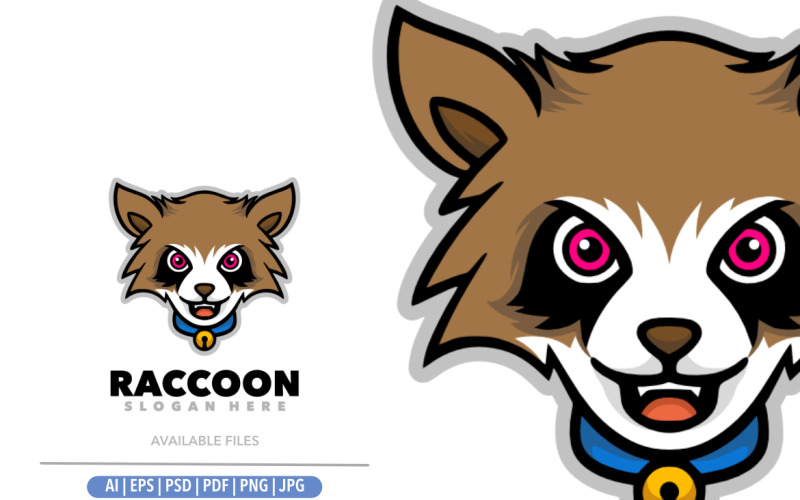 Raccoon Mascot cartoon wildlife cartoon Logo Template