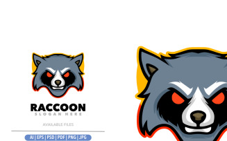 Raccoon mascot design logo template