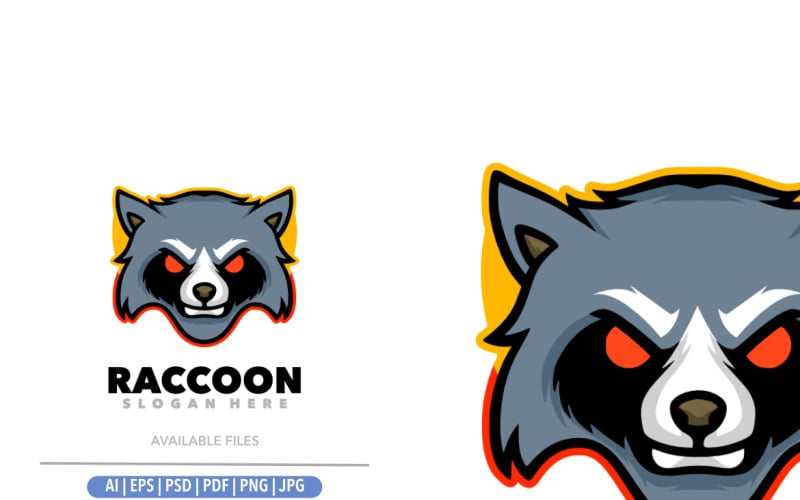 Raccoon mascot design logo template Logo Template