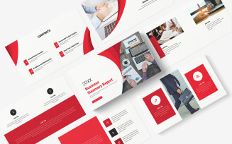 Red Modern Business Summary Report PowerPoint Template