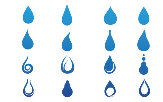Drop water blue liquid nature icon logo element vector v9