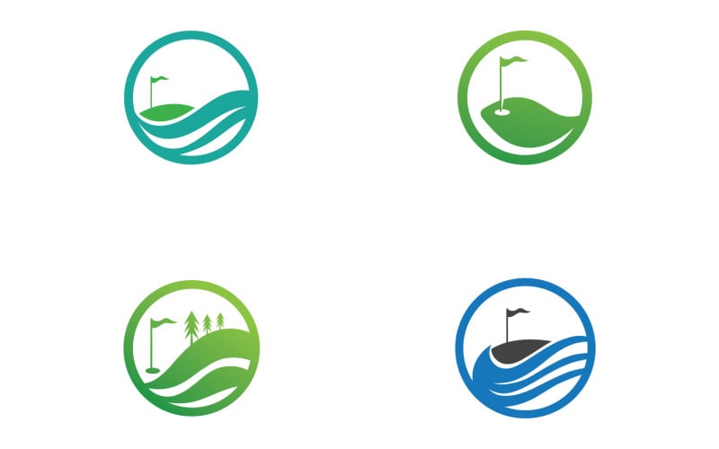 Golf icon logo sport vector v11 Logo Template
