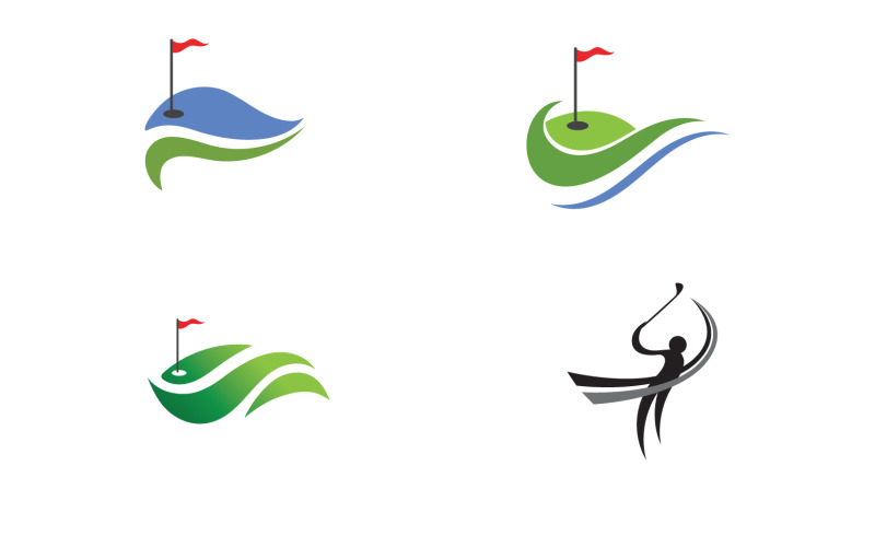 Golf icon logo sport vector v4 Logo Template