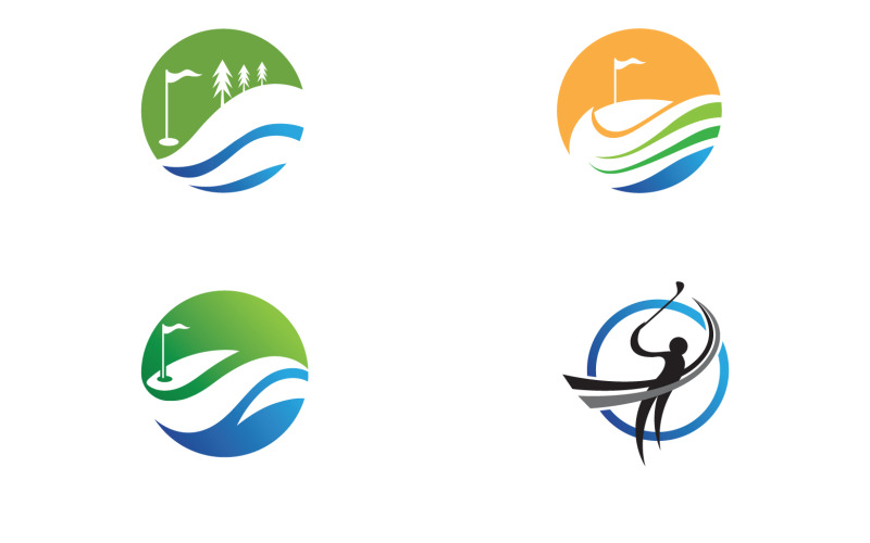 Golf icon logo sport vector v6 Logo Template