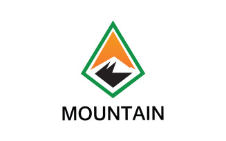 Mountain and sun landscape logo v10