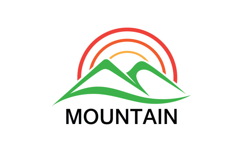 Mountain and sun landscape logo v16 Logo Template