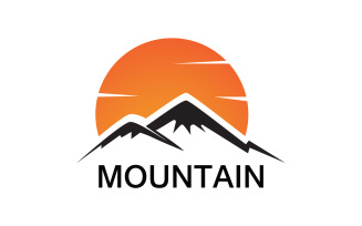 Mountain and sun landscape logo v21