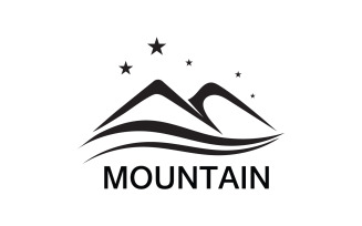 Mountain and sun landscape logo v22
