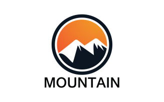 Mountain and sun landscape logo v26