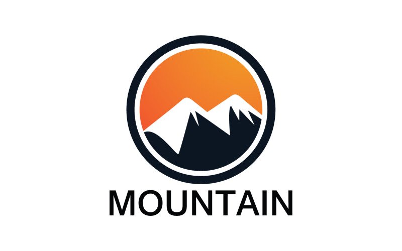 Mountain and sun landscape logo v26 Logo Template
