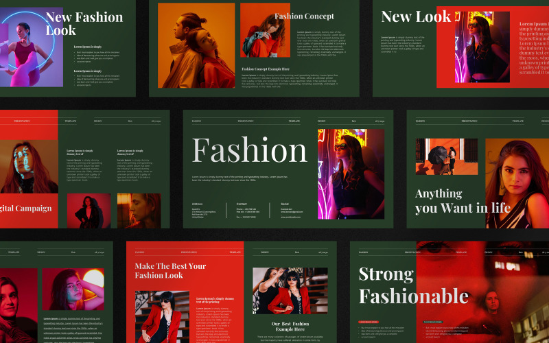 Fashion Look-Book Presentation Template PowerPoint Template