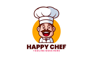 Happy Chef Mascot Cartoon Logo 1