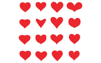 Heart love valentine icon element logo vector v10