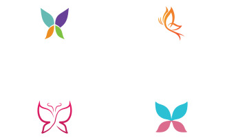 Beauty butterfly wing logo template vector v13