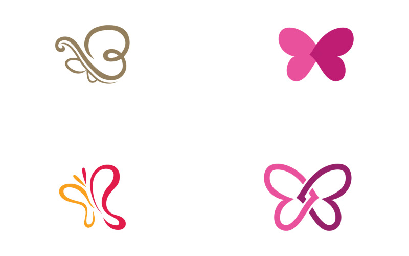 Beauty butterfly wing logo template vector v3 Logo Template
