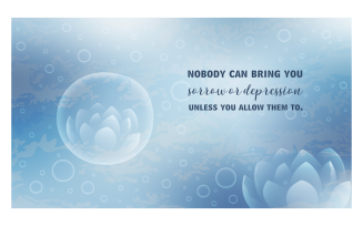 Blue Inspirational Background 14400x8100px With Message About Self-control