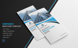 Business Trifold Brochure. Adobe Photoshop Template