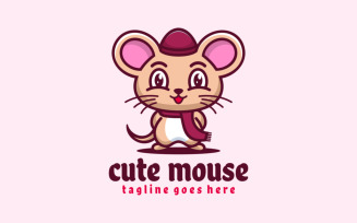 Cute Mouse Mascot Cartoon Logo 1