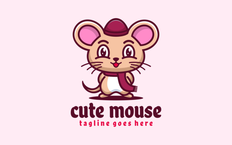 Cute Mouse Mascot Cartoon Logo 1 Logo Template