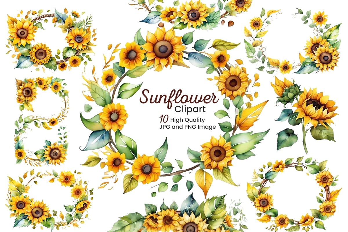 Kit Graphique #347425 Watercolor Sunfleurs Divers Modles Web - Logo template Preview