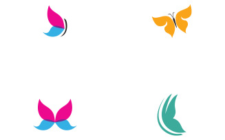 Beauty butterfly wing logo template vector v22