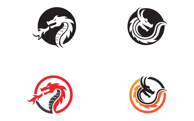 Dragon fire head logo template v19 Logo Template