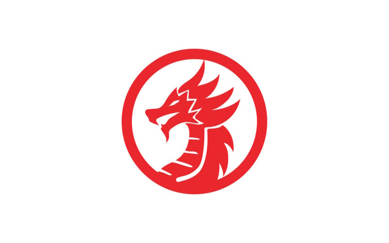 Dragon fire head logo template v23 Logo Template