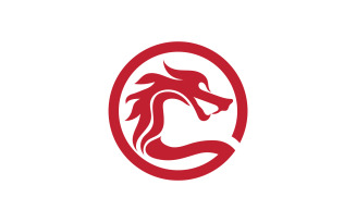 Dragon fire head logo template v27
