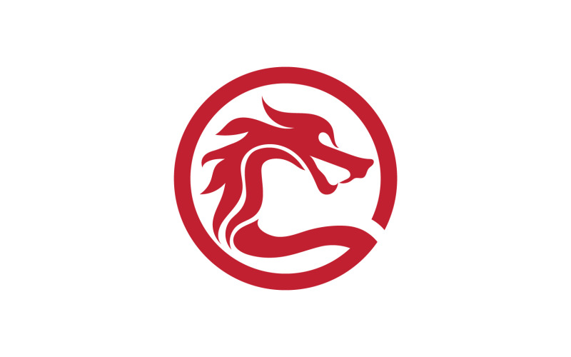 Dragon fire head logo template v27 Logo Template