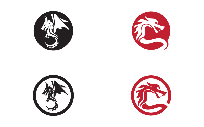 Dragon fire head logo template v28 Logo Template