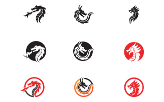 Dragon fire head logo template v30