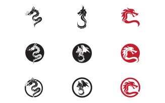 Dragon fire head logo template v31