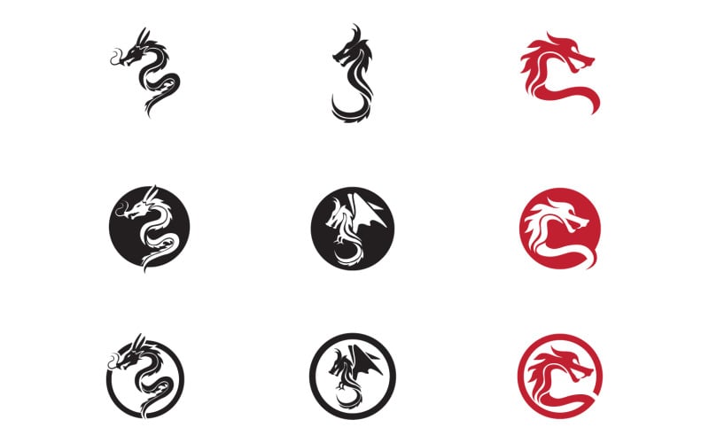Dragon fire head logo template v31 Logo Template