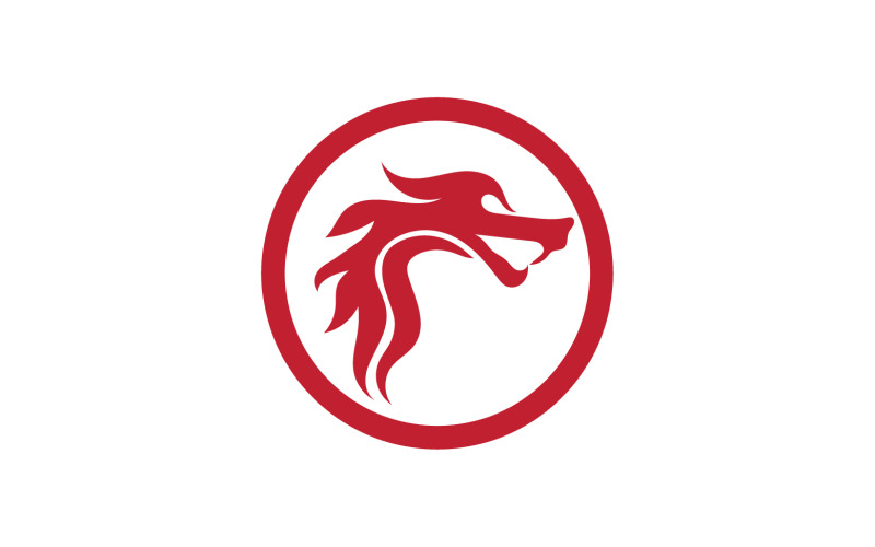 Dragon fire head logo template v32 Logo Template