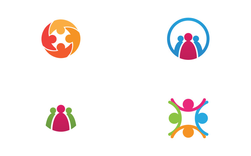 Health human character success people community group logo v24 Logo Template