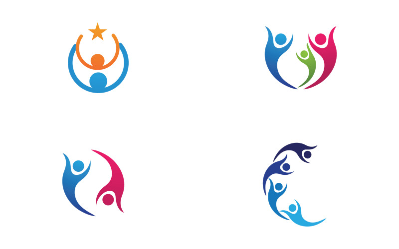 Health human character success people community group logo v25 Logo Template