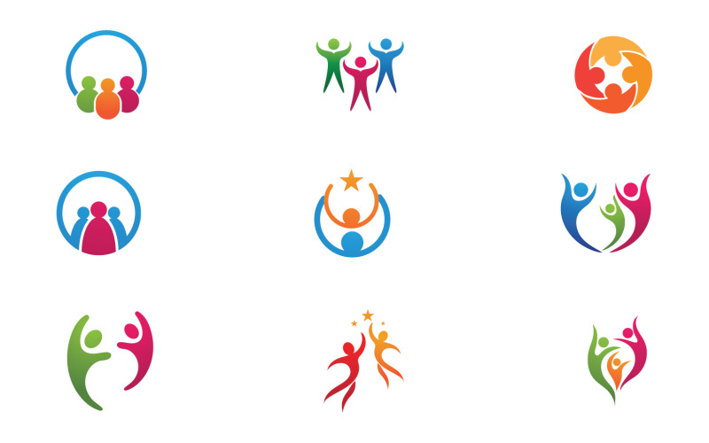 Health human character success people community group logo v27 Logo Template