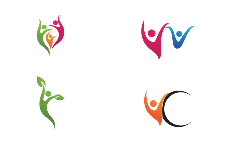 Health human character success people community group logo v29 Logo Template