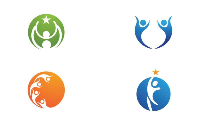 Health human character success people community group logo v30 Logo Template