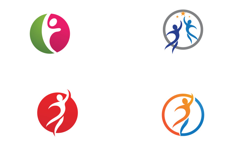 Health human character success people community group logo v31 Logo Template