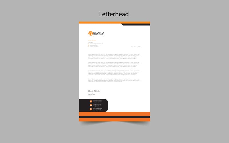 Modern Letterhead Pad Template Design Awesome two Corporate Identity