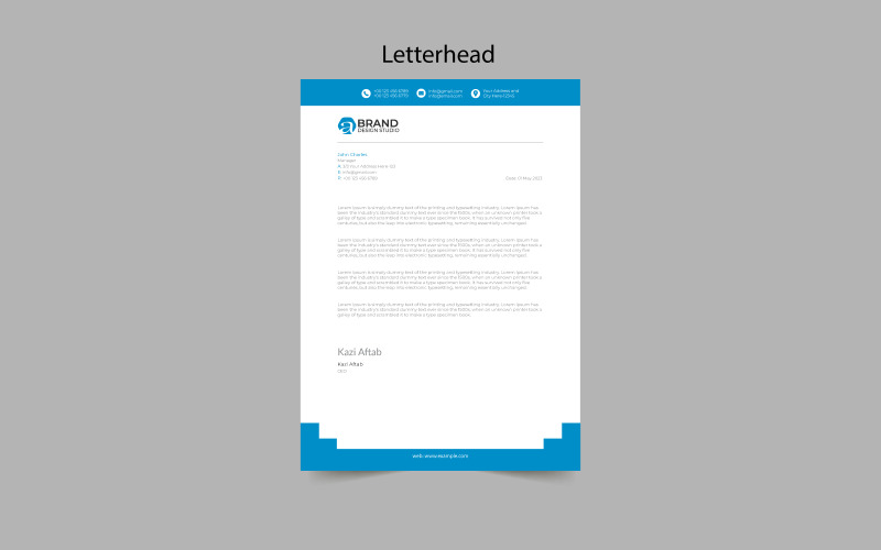 Modern Letterhead Pad Template Design Five Corporate Identity
