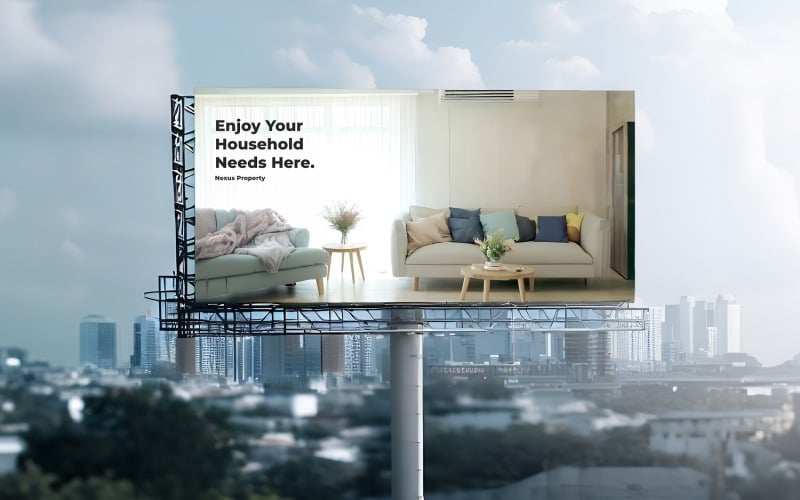 Realistic Billboard PSD Mockup Product Mockup