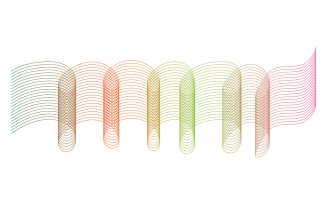 Sound wave equalizer rainbow logo template v13