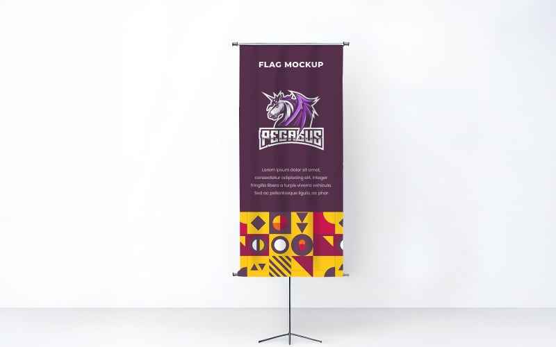 Vertical Flag PSD Product Mockup