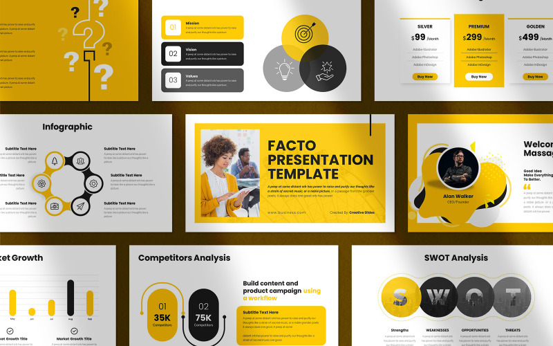 Facto - PowerPoint Presentation Template PowerPoint Template
