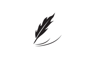 Feather pen sign vector logo v1
